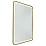 2_Reflections 23.6" Wide Brushed Brass Mirror more views