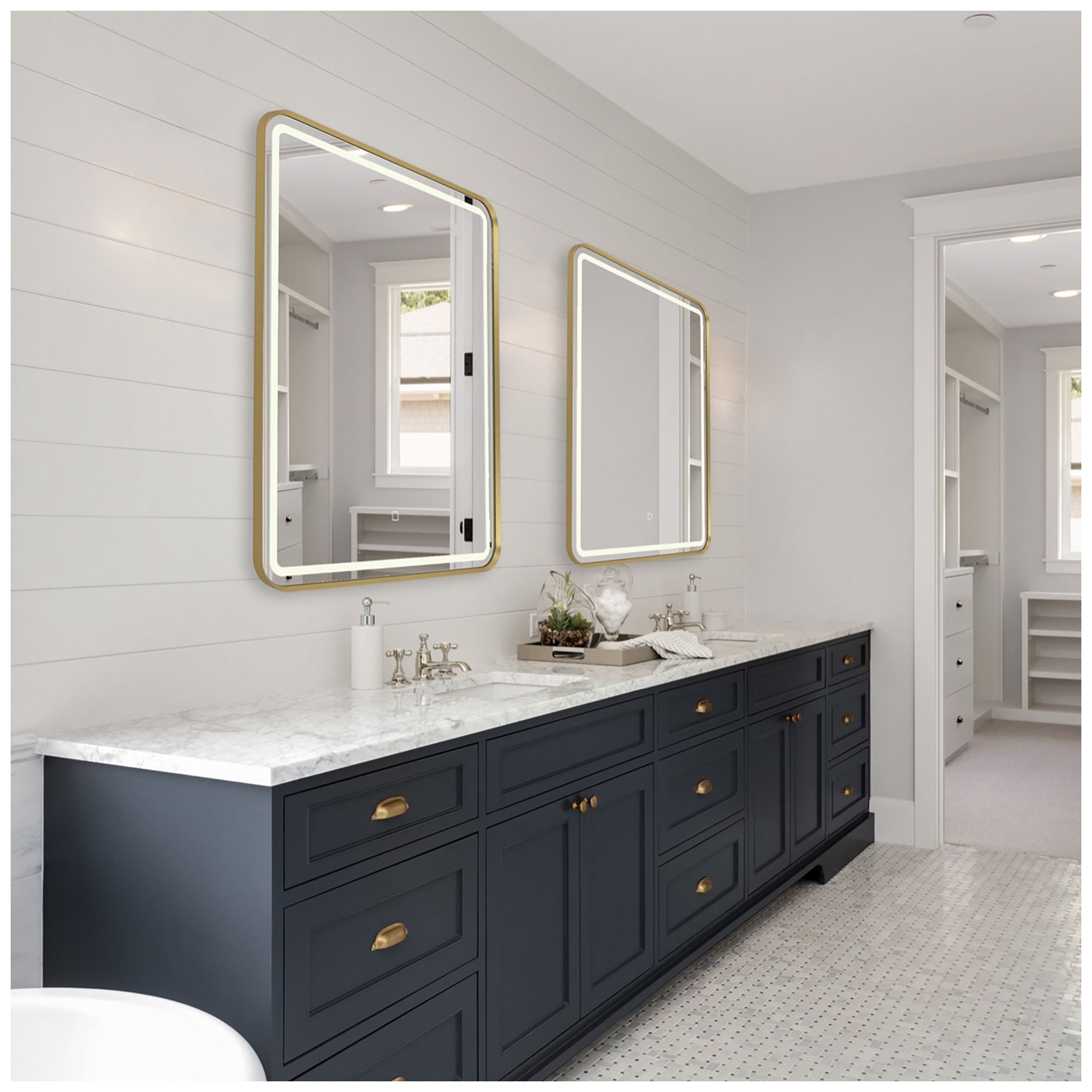 Image 4 Reflections 23.6" Wide Brushed Brass Mirror more views