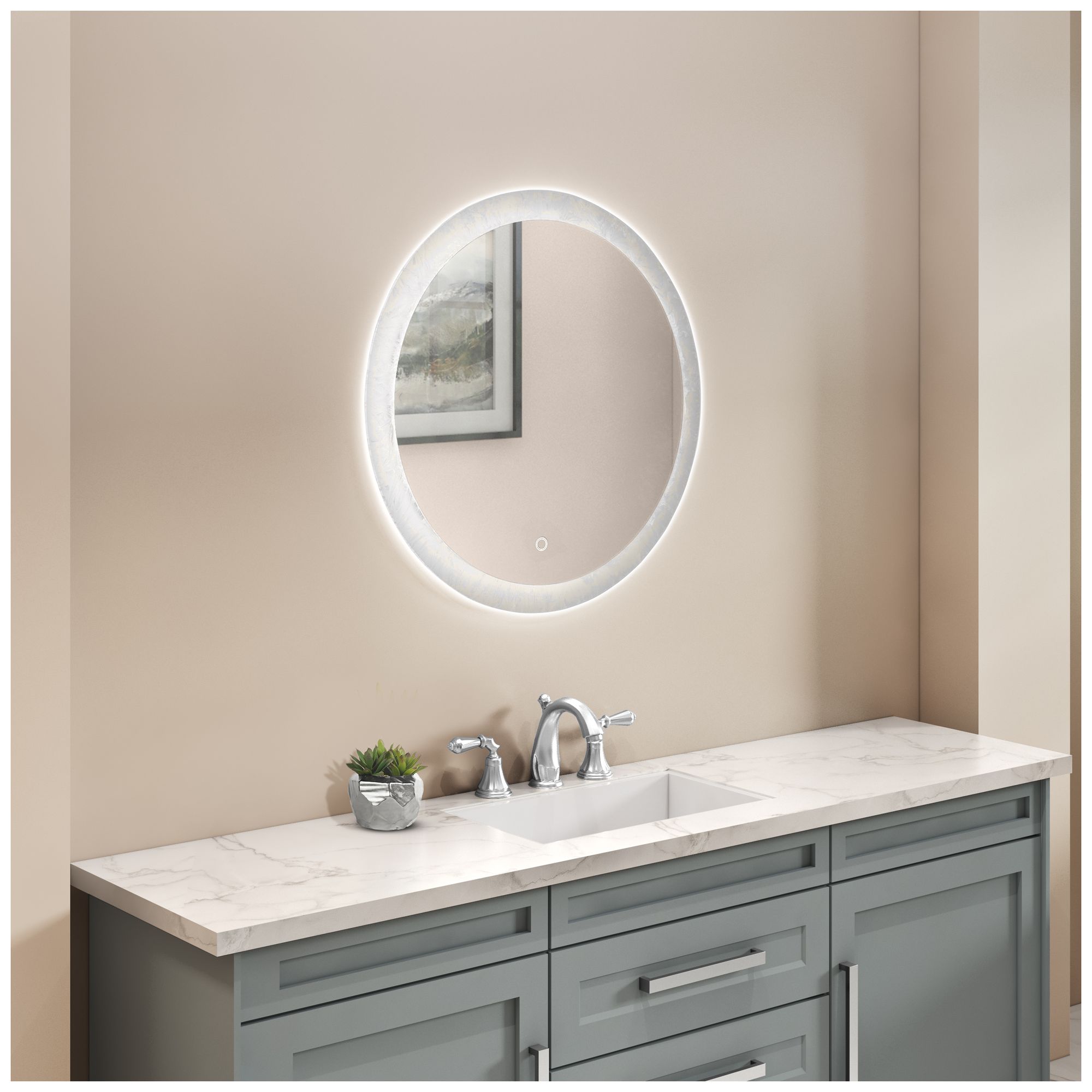 Image 4 Reflections 23.6" Wide Frost Mirror more views