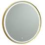 2_Reflections 31.5" Wide Brushed Brass Mirror