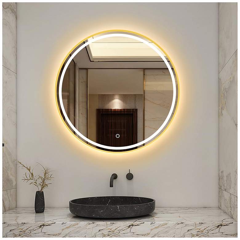 Image 4 Reflections 31.5" Wide Brushed Brass Mirror more views