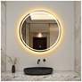 4_Reflections 31.5" Wide Brushed Brass Mirror more views
