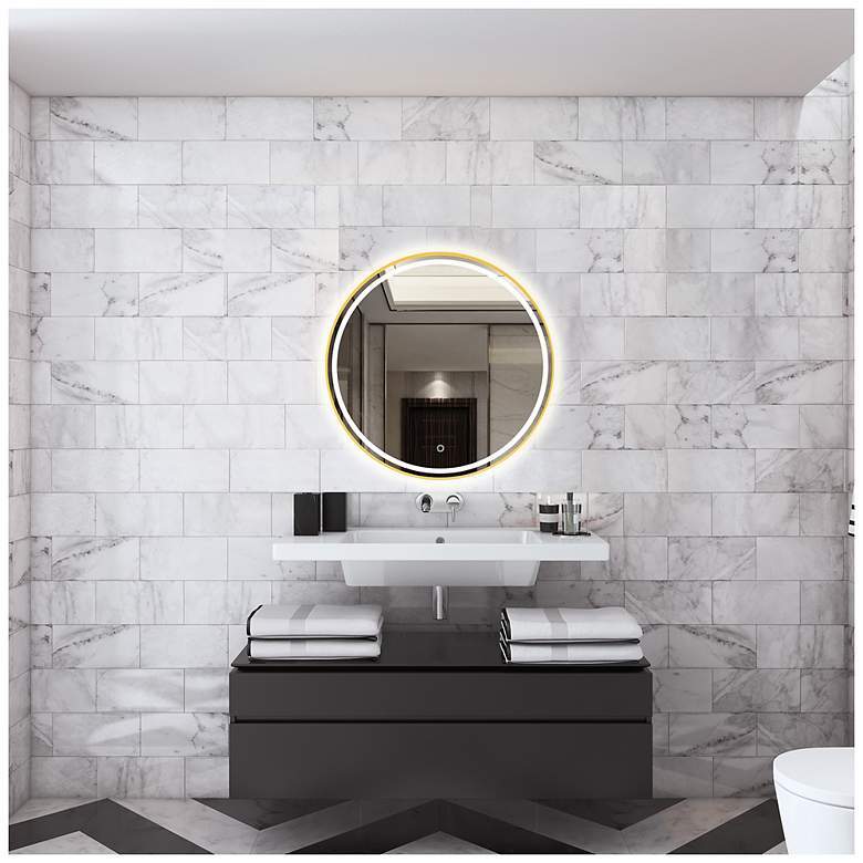 Image 5 Reflections 31.5" Wide Brushed Brass Mirror more views