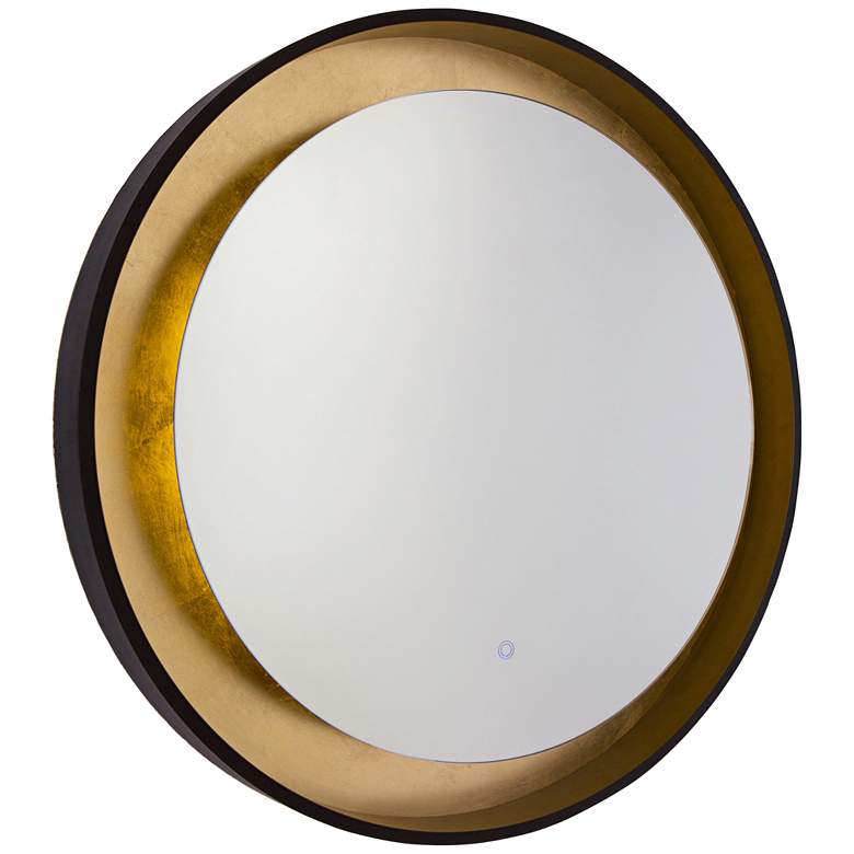 Image 1 Reflections Gold Leaf 31 1/2" Round Backlit LED Wall Mirror