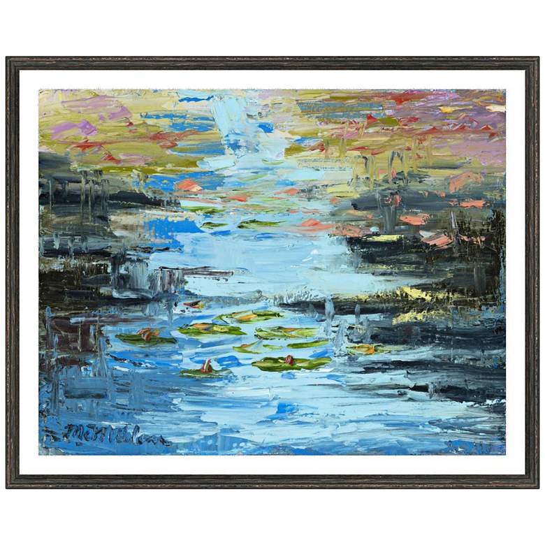 Image 1 Reflections in Blue 32 inch Wide Framed Wall Art