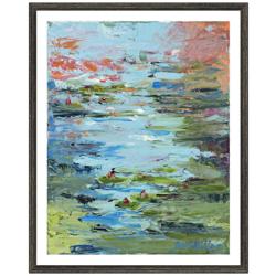 Reflections in Coral 32&quot; High Framed Wall Art