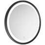 Reflections Matte Black 23 3/4" Round LED Wall Mirror
