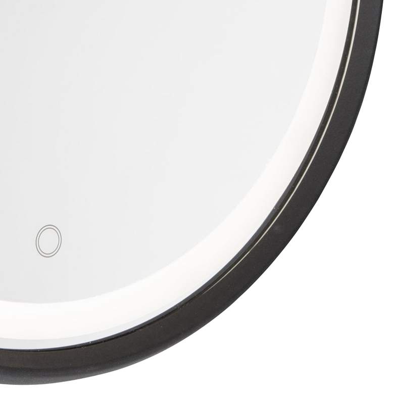Image 2 Reflections Matte Black 23 3/4" Round LED Wall Mirror more views