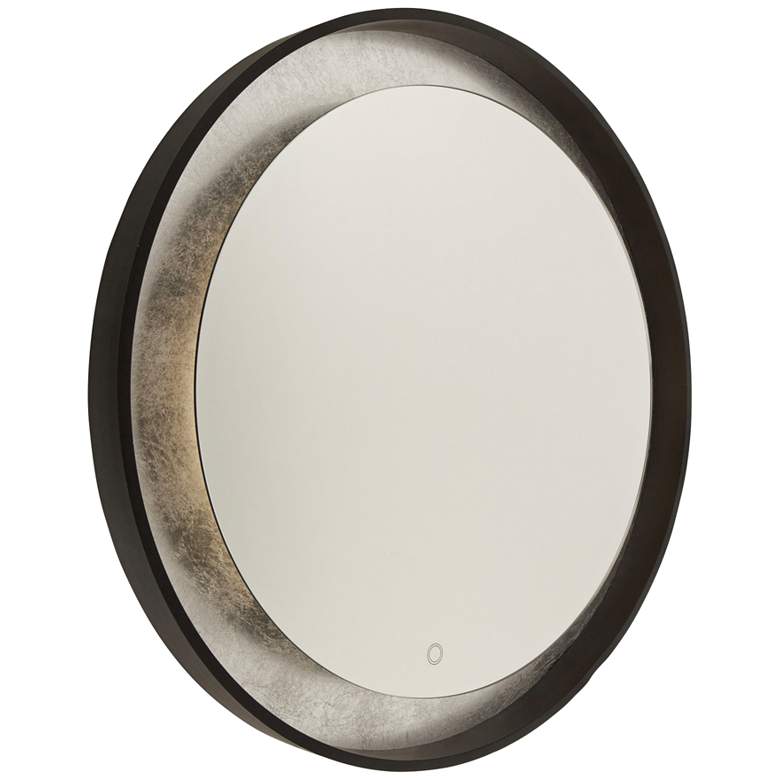 Image 2 Reflections Silver Leaf 31 1/2 inch Round Backlit LED Mirror
