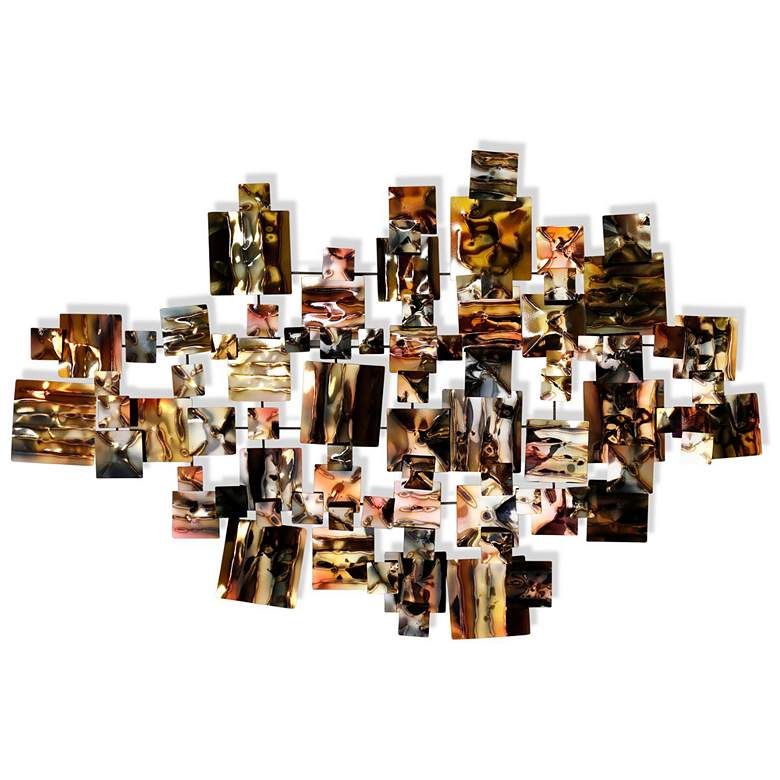 Image 1 Reflective Montage Torched Metal Wall Sculpture
