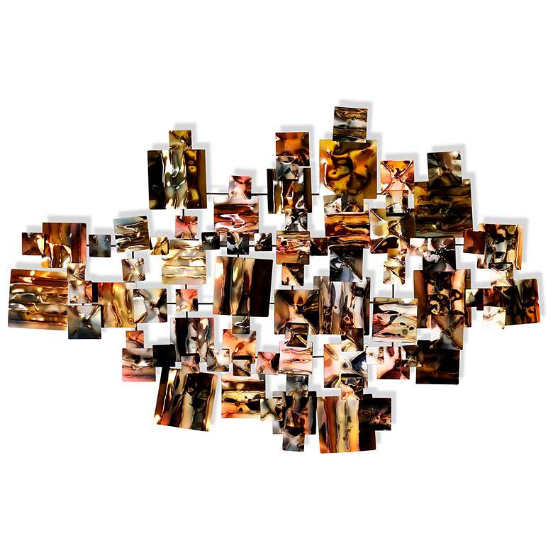 Image 1 Reflective Montage Torched Metal Wall Sculpture