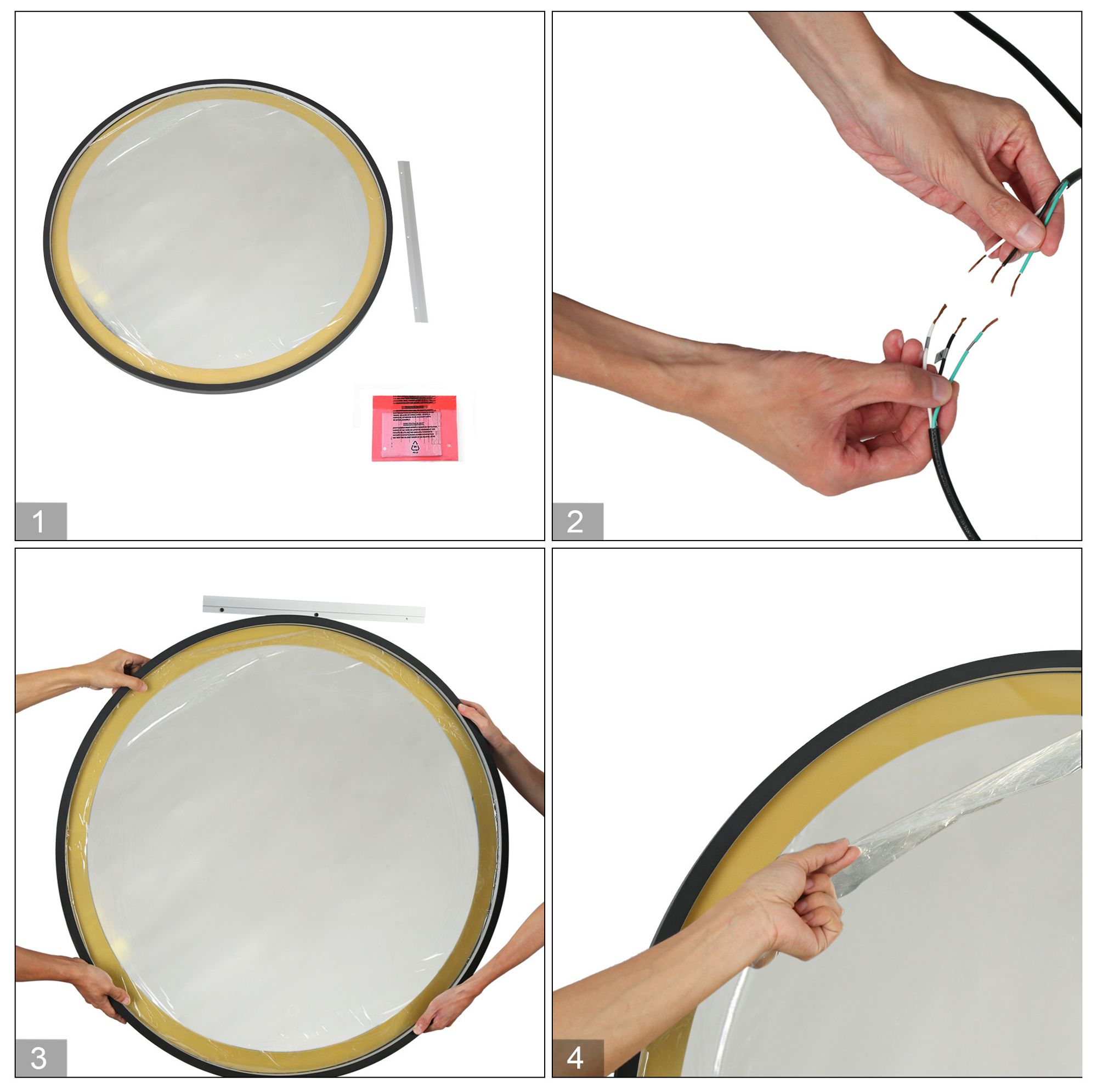 Image 7 Reflora 36" Wide Round LED Dimmable Bathroom Vanity Mirror more views