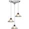 Refraction 10" Wide 3-Light Pendant - Polished Chrome with White Glass