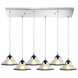 Refraction 30&quot; Wide 6-Light Pendant - Polished Chrome with White Glass