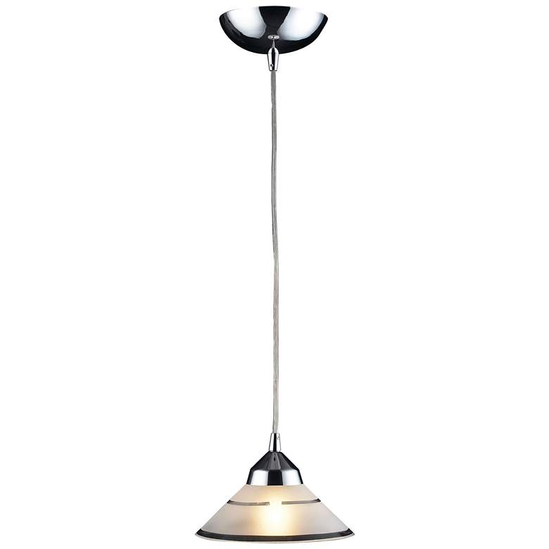Image 1 Refraction 7" Wide 1-Light Pendant - Polished Chrome with White Glass