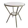 2_Refuge 23" Wide Antique Gold and White Marble Side Table