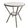 Refuge 23" Wide Antique Gold and White Marble Side Table