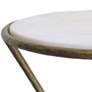 3_Refuge 23" Wide Antique Gold and White Marble Side Table more views