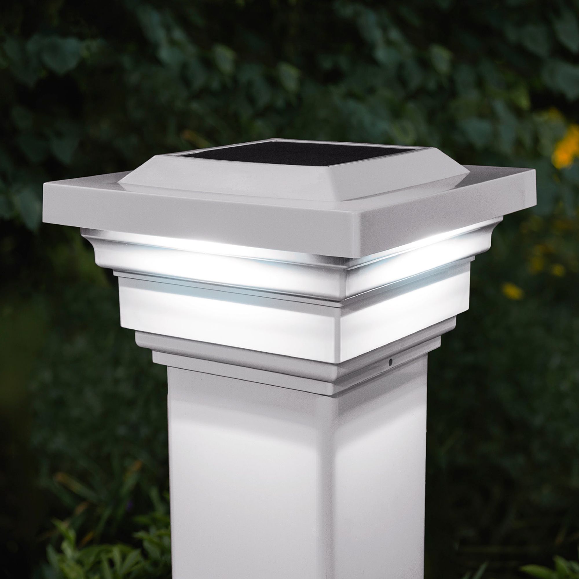 Image 2 Regal 3 3/4" High White Outdoor Solar LED Post Cap more views