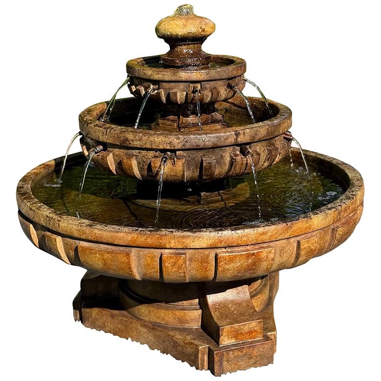 Image 1 Regal 33" High 3-Tier Traditional Outdoor Garden Fountain