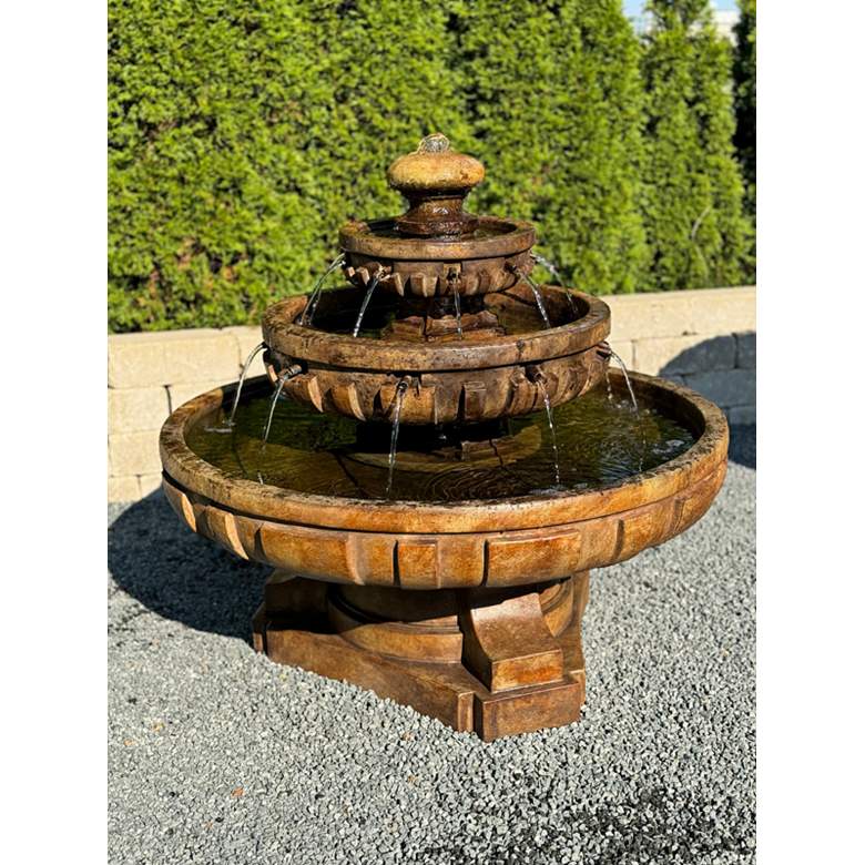 Image 3 Regal 33" High 3-Tier Traditional Outdoor Garden Fountain more views