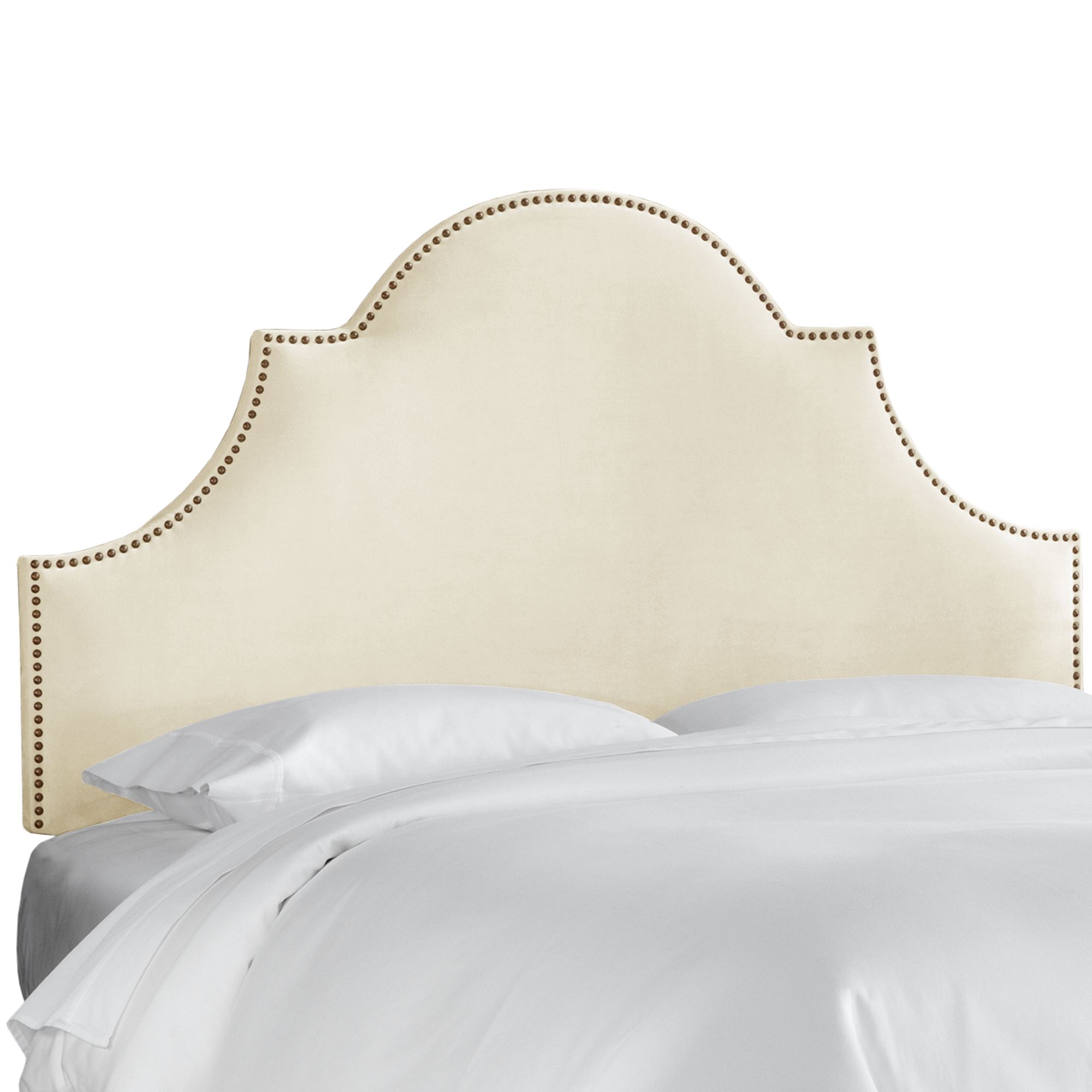 Regal Antique White Fabric Notched Headboard