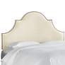 Regal Antique White Fabric Notched Queen Headboard
