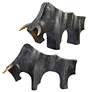 2_Regal Bull Dark Bronze 2-Piece Figurines Set