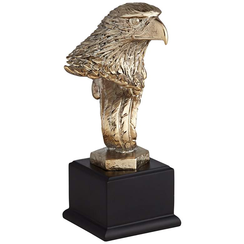 Image 1 Regal Eagle Head 9 inch High Antique Gold Figurine Sculpture