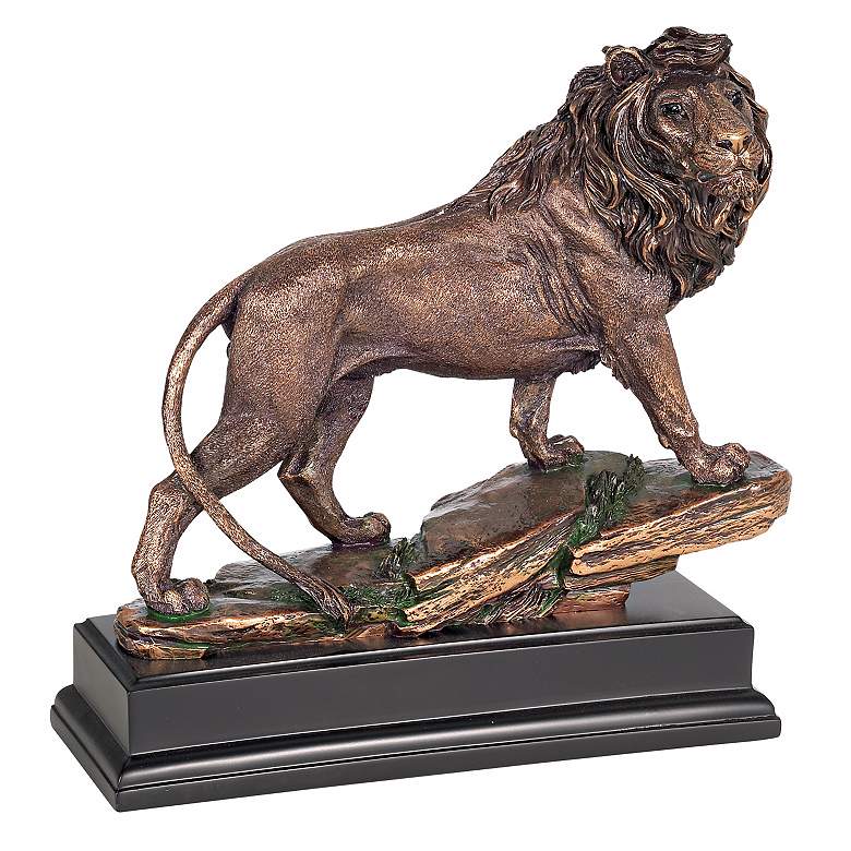 Regal Lion 11&quot; High Sculpture in a Bronze Finish