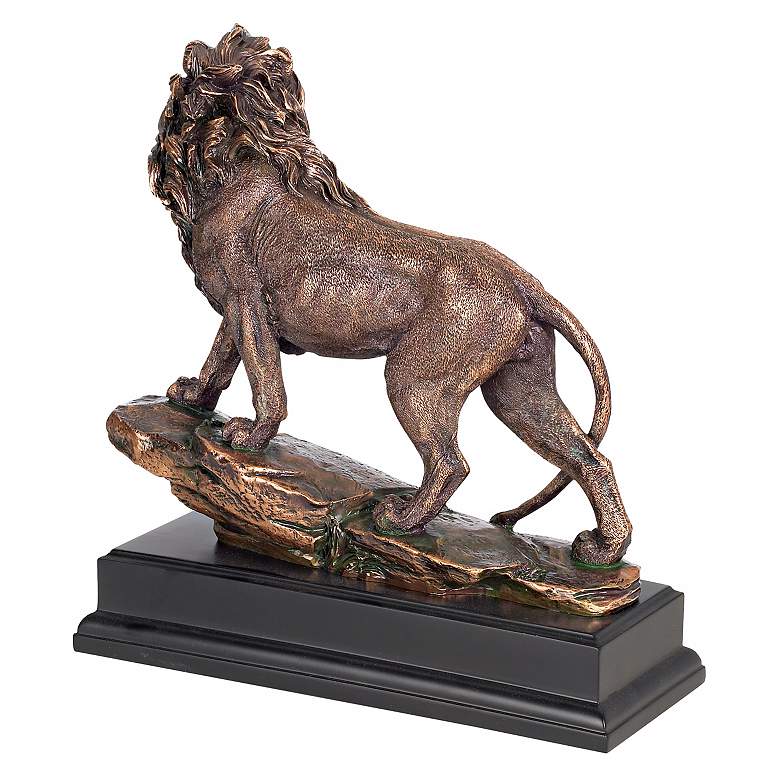 Regal Lion 11&quot; High Sculpture in a Bronze Finish more views