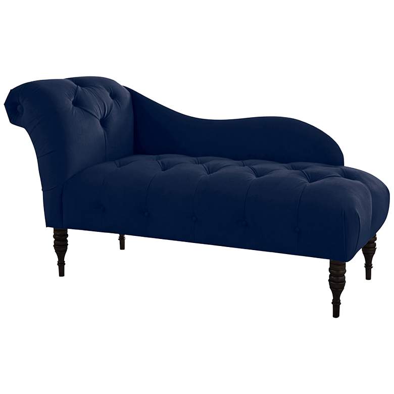 Image 1 Regal Navy Upholstered Chaise Lounge Chair