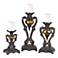 Regal Painted Glass Pillar Candle Holder Set of 3