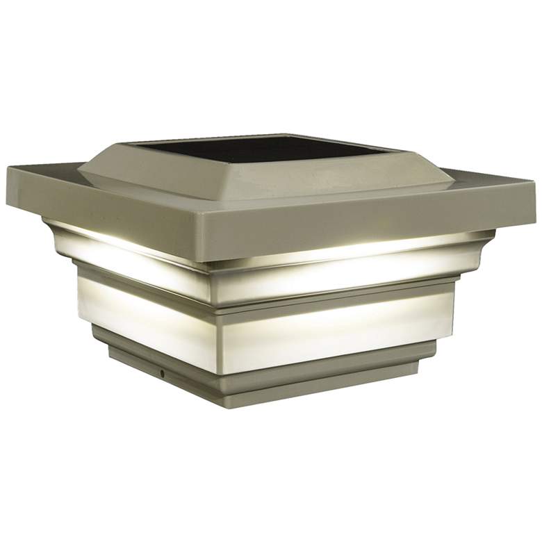 Image 1 Regal Tan 4" Outdoor LED Solar Power Cap Light