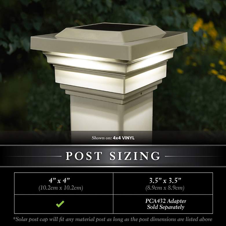 Image 3 Regal Tan 4" Outdoor LED Solar Power Cap Light more views