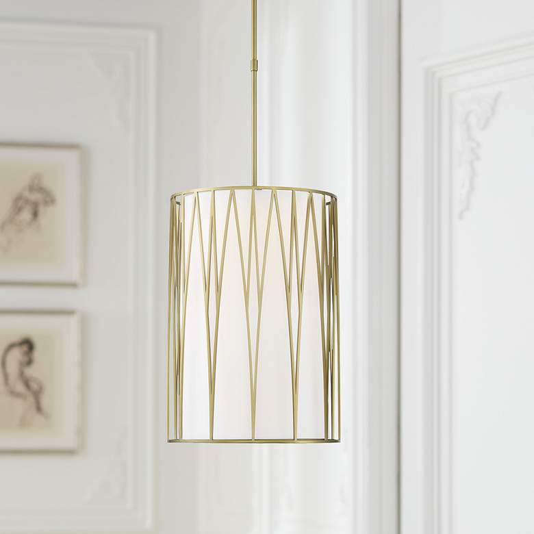 Image 1 Regal Terrace 14 1/4 inch Wide Soft Brass LED Pendant Light