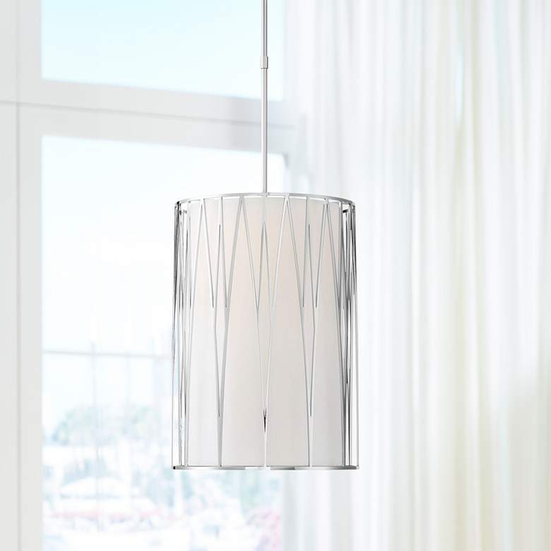 Image 1 Regal Terrace 14 1/4 inchW Polished Nickel LED Pendant Light