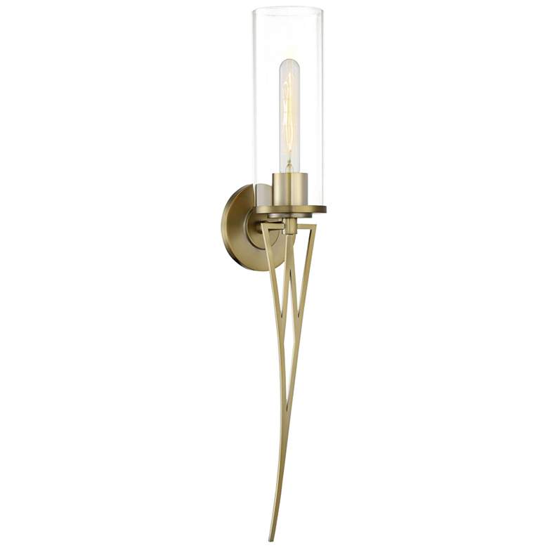 Image 1 Regal Terrace 29 inch High Soft Brass Wall Sconce
