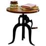 4_Regan 18" Wide Chestnut Black Adjustable Crank Accent Table more views