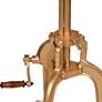 3_Regan 18" Wide Elm Gold Adjustable Crank Accent Table more views