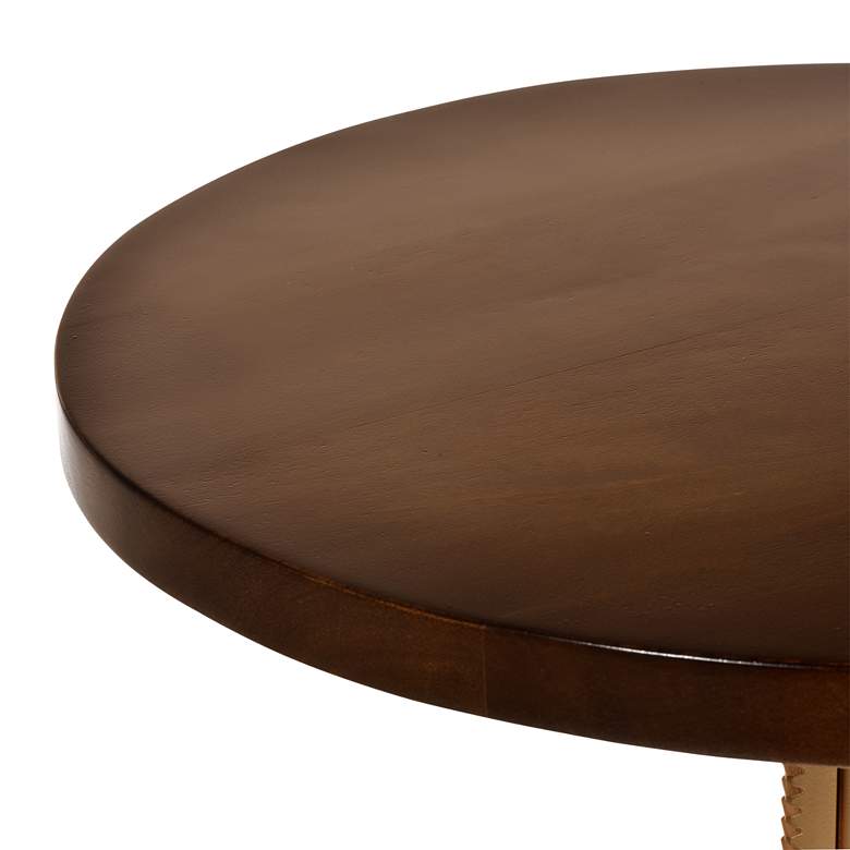 Image 4 Regan 18" Wide Elm Gold Adjustable Crank Accent Table more views