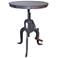 Regan 18"W Industrial Iron Adjustable Crank Accent Table