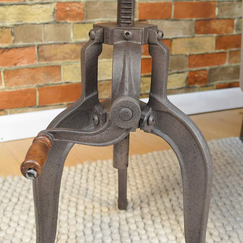 Image 3 Regan 18"W Industrial Iron Adjustable Crank Accent Table more views