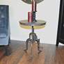 5_Regan 18"W Industrial Iron Adjustable Crank Accent Table more views