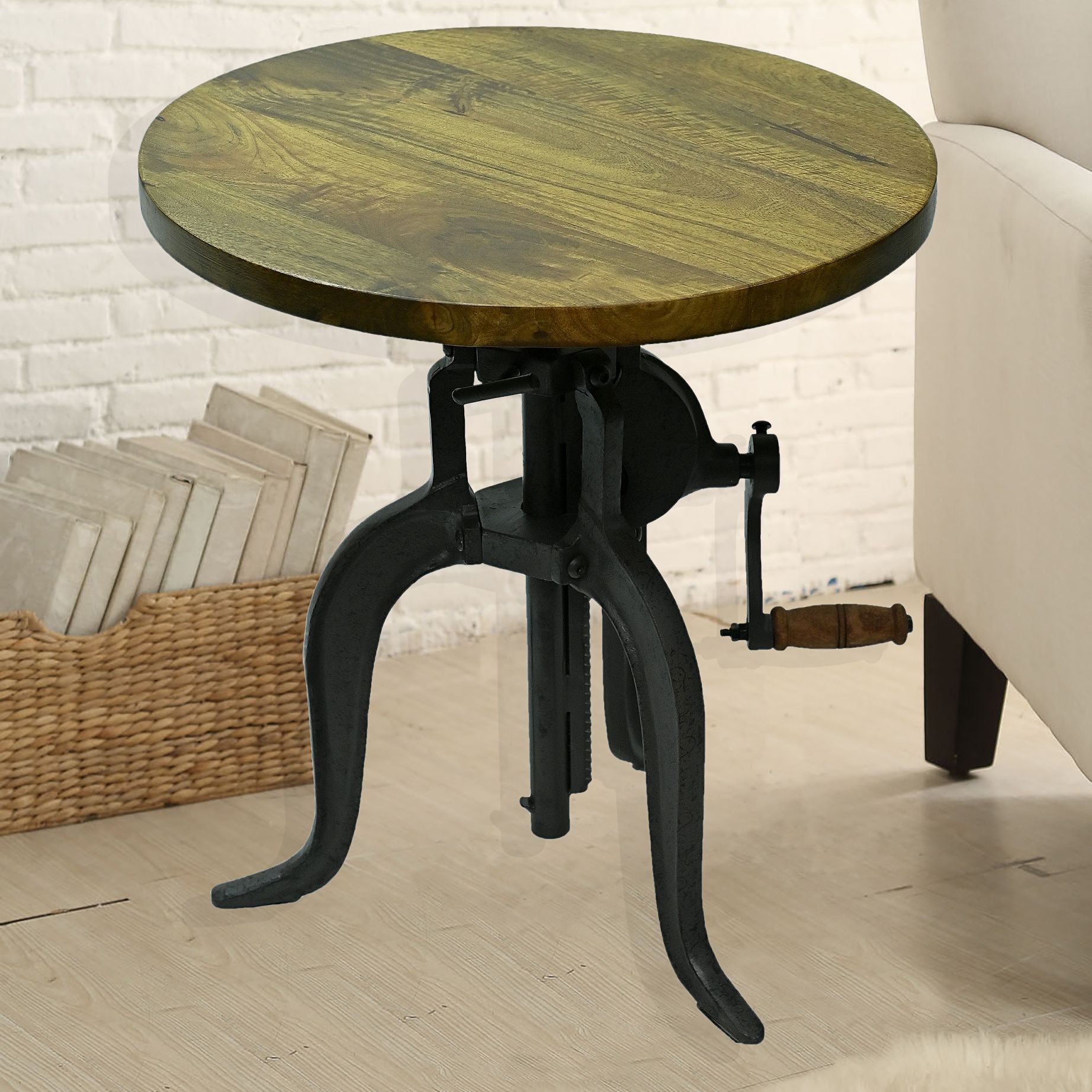 Adjustable crank accent table discount