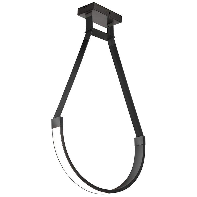Image 1 Regan 24" Wide Matte Black 30W LED Pendant