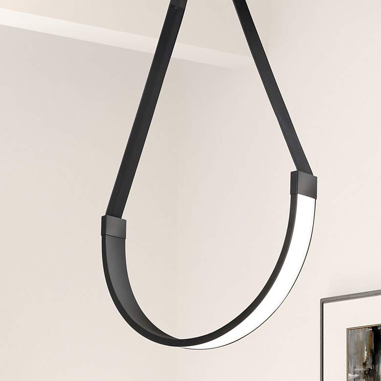 Image 1 Regan 24" Wide Matte Black 30W LED Pendant