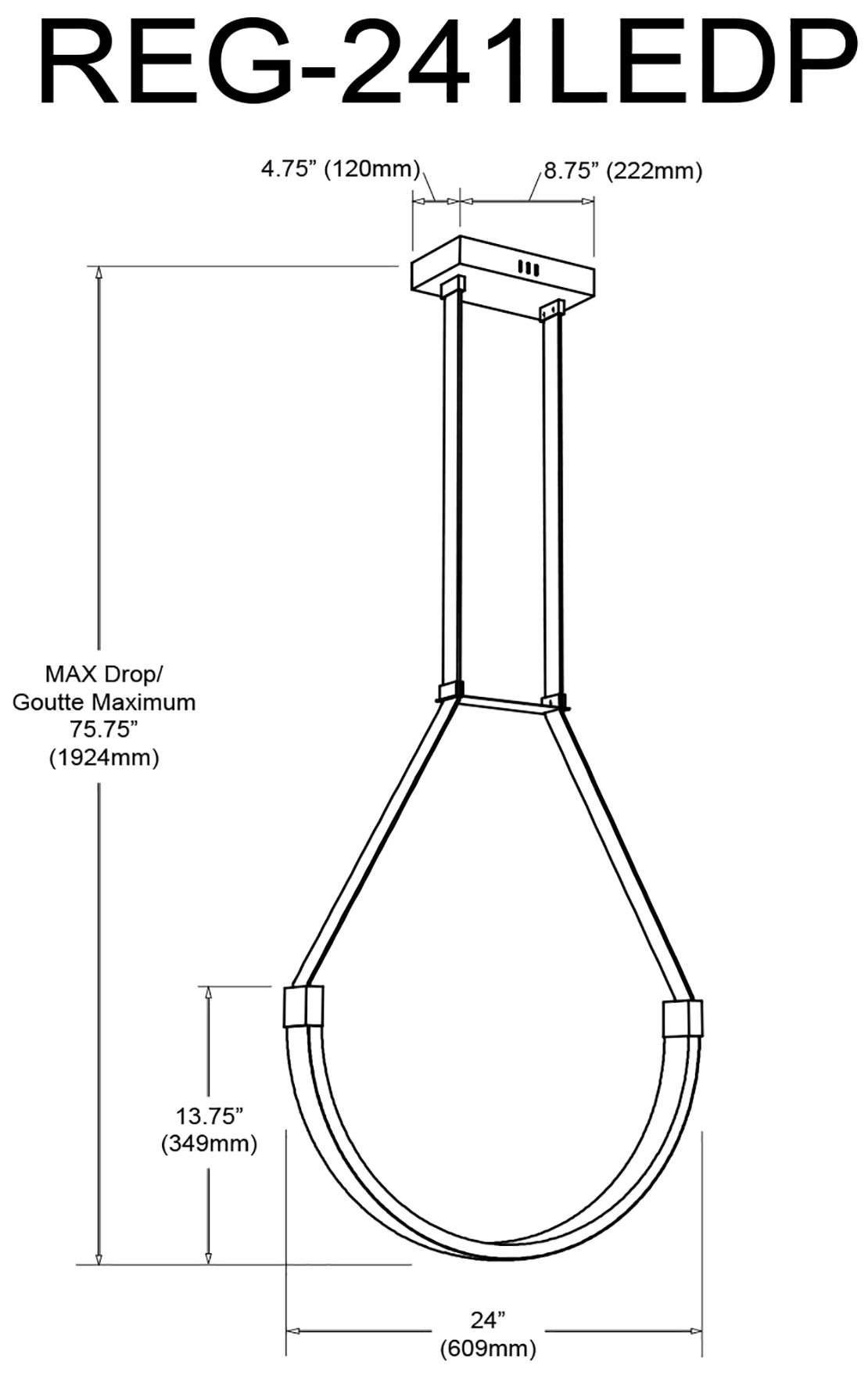 Image 5 Regan 24" Wide Matte Black 30W LED Pendant more views