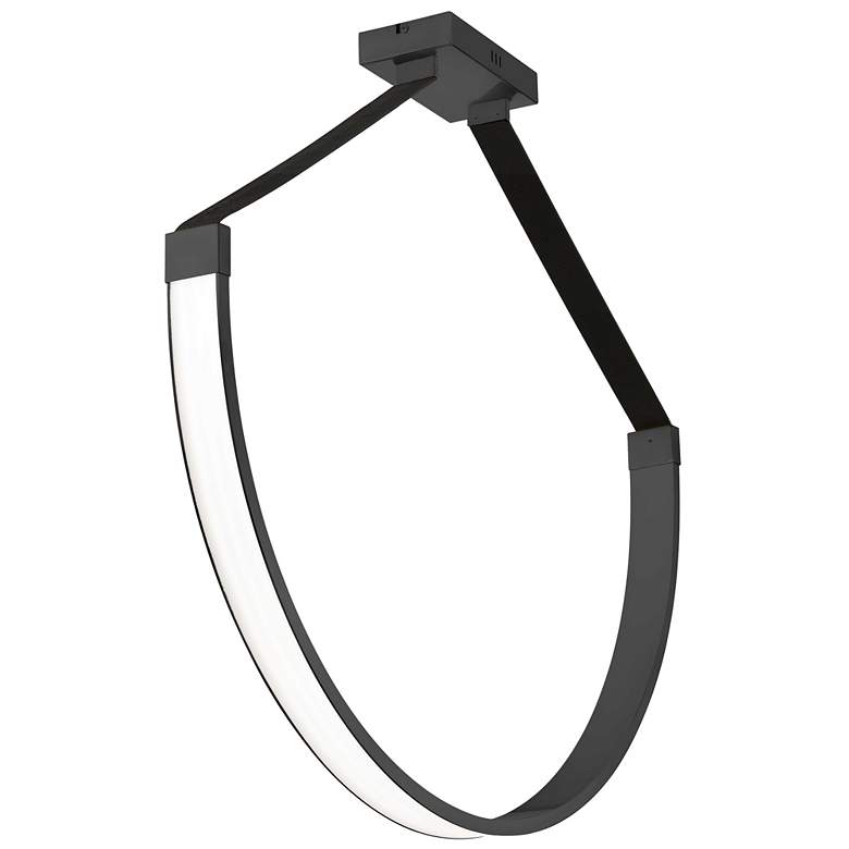 Image 1 Regan 40" Wide Matte Black 50W LED Pendant