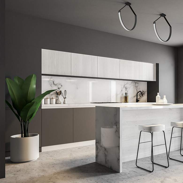 Image 3 Regan 40" Wide Matte Black 50W LED Pendant more views